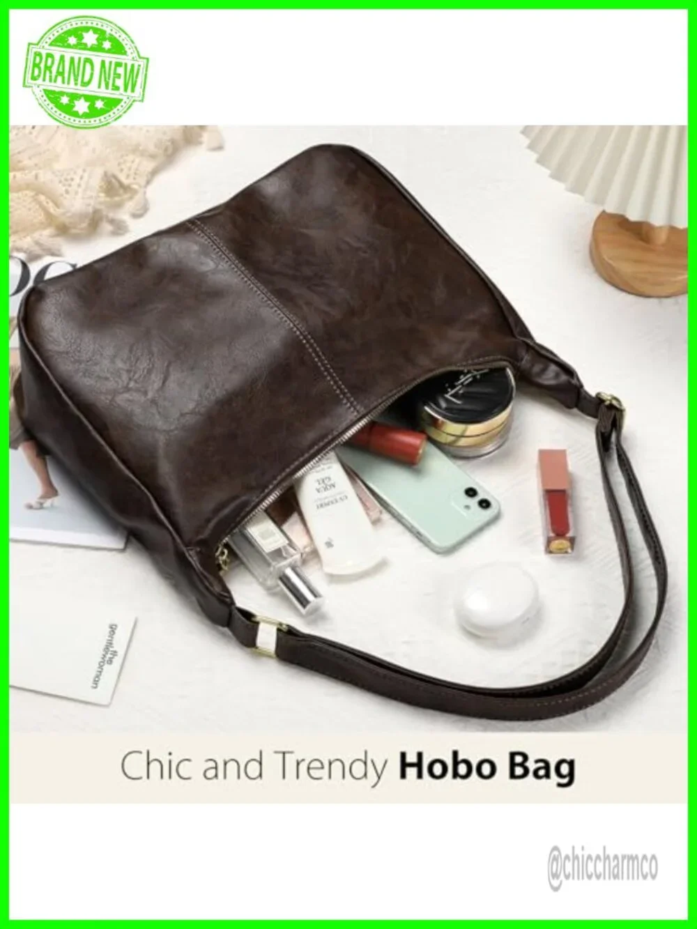 Sightor Hobo Bag PU Leather Slouchy Shoulder Crossbody Purse